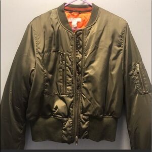 Green H&M bomber jacket